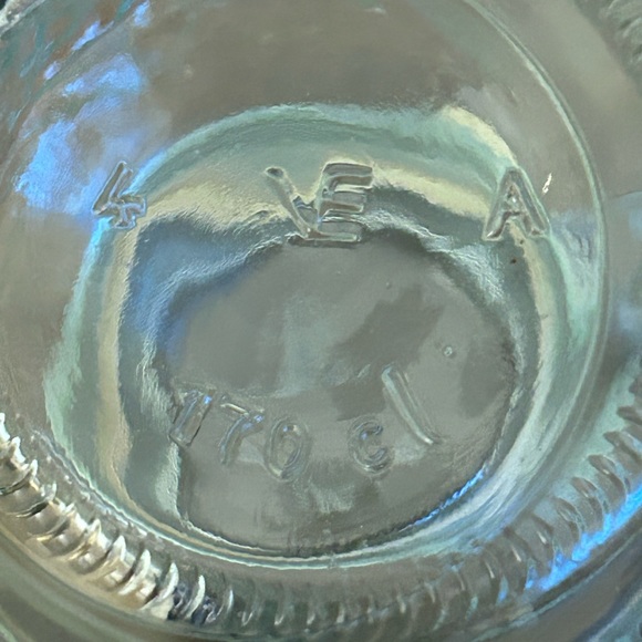 HERMETIC GREEN TINT GLASS FRUIT EMBOSSED CANISTER & WIRE BAIL LID MADE IN ITALY - Picture 7 of 9